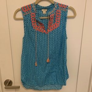 Blue and pink J. Crew tank